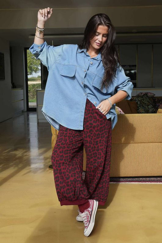 Scamp Leopard Demi Bloom Pant Bordeaux /5 